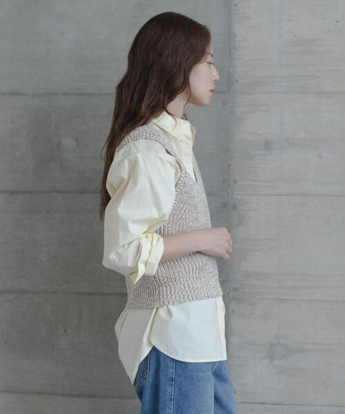 URBAN RESEARCH Sonny Label（アーバンリサーチサニーレーベル）の「メランジテープヤーンUネックニットベスト（ベスト・レディース・グレー系その他/ベージュ系その他・FREE）」の10枚目の写真
