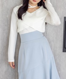 clear | 2wayフロントクロスリブニットトップス[カジュアル 着回し抜群 大人](ニット/セーター)