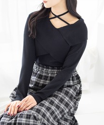 clear | 2wayフロントクロスリブニットトップス[カジュアル 着回し抜群 大人]≪新作≫(ニット/セーター)