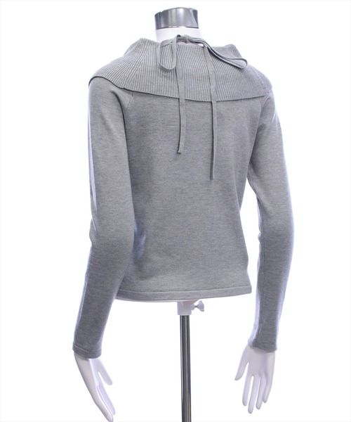 clear（クリア）の「2wayフロントクロスリブニットトップス[カジュアル 着回し抜群 大人]（ニット/セーター・レディース・グレー/イエロー/アイボリー/ブラック・F）」の7枚目の写真