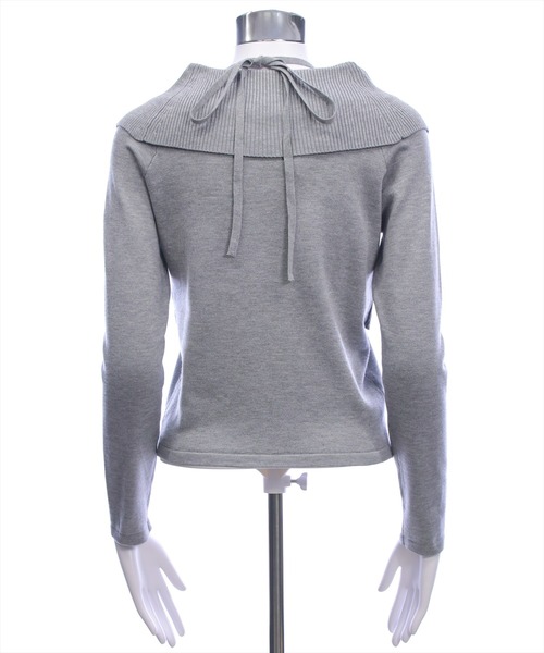 clear（クリア）の「2wayフロントクロスリブニットトップス[カジュアル 着回し抜群 大人]（ニット/セーター・レディース・グレー/イエロー/アイボリー/ブラック・F）」の8枚目の写真