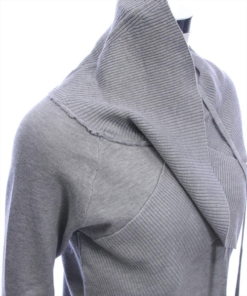 clear（クリア）の「2wayフロントクロスリブニットトップス[カジュアル 着回し抜群 大人]（ニット/セーター・レディース・グレー/イエロー/アイボリー/ブラック・F）」の11枚目の写真