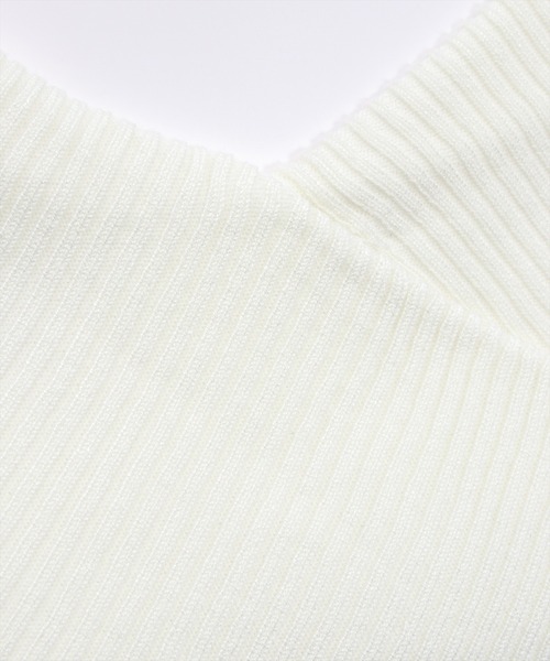 clear（クリア）の「2wayフロントクロスリブニットトップス[カジュアル 着回し抜群 大人]（ニット/セーター・レディース・グレー/イエロー/アイボリー/ブラック・F）」の16枚目の写真