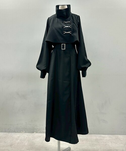 Mavie..7（メヴィセットゥ）の「【Mavie..7】【3サイズ展開】スタンドネックロングフレアコート（その他アウター・レディース・ブラック・SMALL/MEDIUM/X-SMALL）」の14枚目の写真