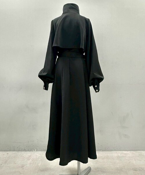 Mavie..7（メヴィセットゥ）の「【Mavie..7】【3サイズ展開】スタンドネックロングフレアコート（その他アウター・レディース・ブラック・SMALL/MEDIUM/X-SMALL）」の16枚目の写真