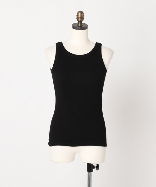 Spick & Span（スピックアンドスパン）の「《新色有り / 追加》甘撚テレコアメスリタンク（タンクトップ・レディース・ブラウン系その他/ブラック/ホワイト/ライトグレー・FREE）」の8枚目の写真