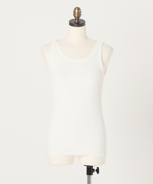 Spick & Span（スピックアンドスパン）の「《新色有り / 追加》甘撚テレコアメスリタンク（タンクトップ・レディース・ブラウン系その他/ブラック/ホワイト/ライトグレー・FREE）」の19枚目の写真