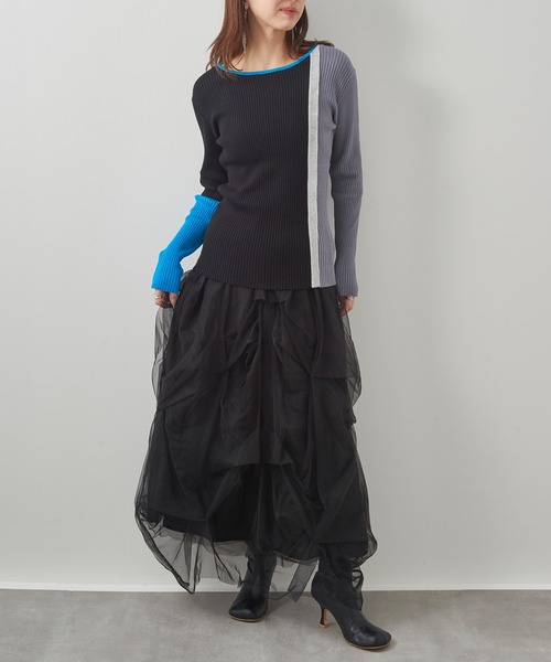 MAISON BREEZE reveur(メゾンブリーズレヴール)の「【MAISON BREEZE reveur】配色リブニットプルオーバー 手洗い可能 trc(ニット/セーター・レディース・ブラウン/ブラック/オフホワイト・FREE)」の14枚目の写真