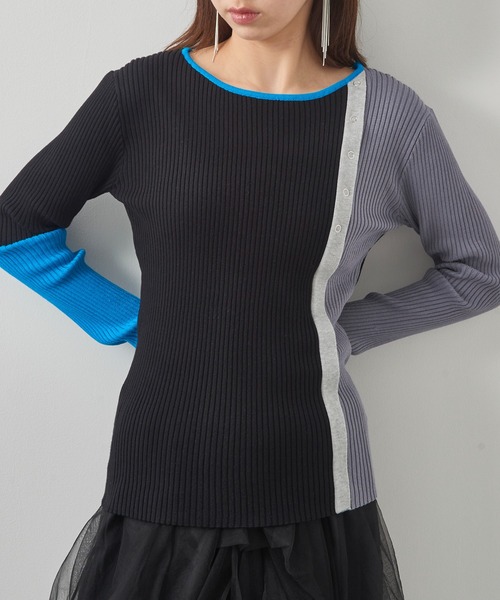 MAISON BREEZE reveur(メゾンブリーズレヴール)の「【MAISON BREEZE reveur】配色リブニットプルオーバー 手洗い可能 trc(ニット/セーター・レディース・ブラウン/ブラック/オフホワイト・FREE)」の9枚目の写真