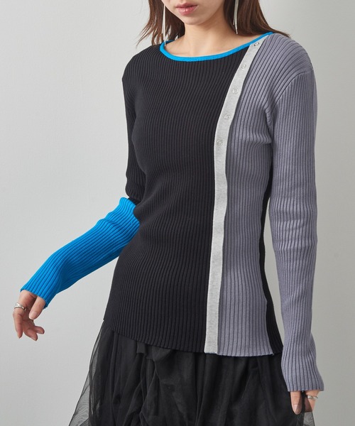 MAISON BREEZE reveur(メゾンブリーズレヴール)の「【MAISON BREEZE reveur】配色リブニットプルオーバー 手洗い可能 trc(ニット/セーター・レディース・ブラウン/ブラック/オフホワイト・FREE)」の10枚目の写真