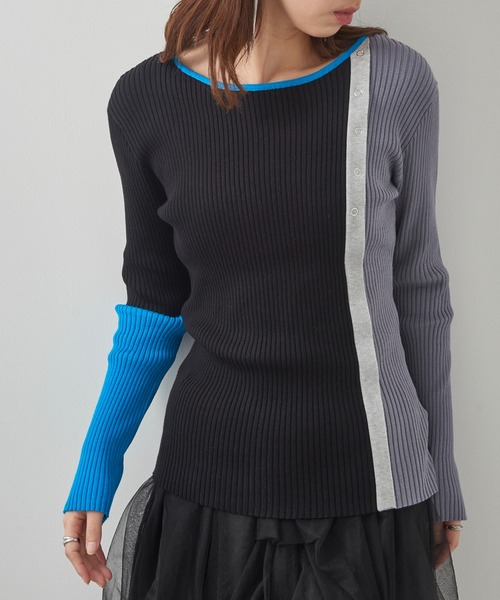 MAISON BREEZE reveur(メゾンブリーズレヴール)の「【MAISON BREEZE reveur】配色リブニットプルオーバー 手洗い可能 trc(ニット/セーター・レディース・ブラウン/ブラック/オフホワイト・FREE)」の11枚目の写真