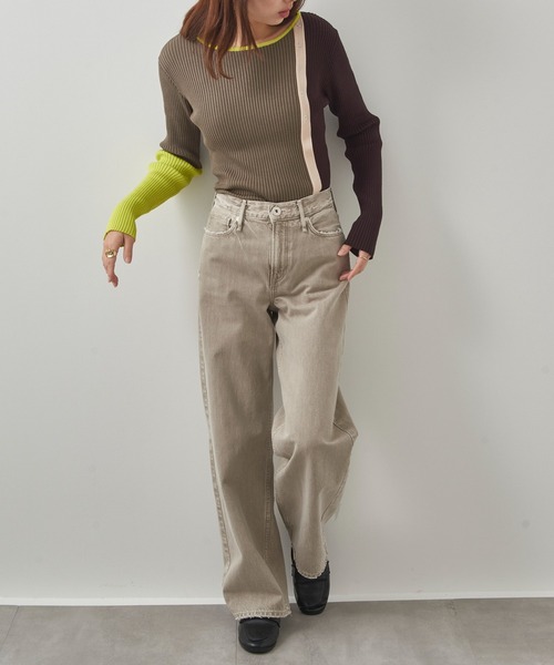MAISON BREEZE reveur(メゾンブリーズレヴール)の「【MAISON BREEZE reveur】配色リブニットプルオーバー 手洗い可能 trc(ニット/セーター・レディース・ブラウン/ブラック/オフホワイト・FREE)」の7枚目の写真