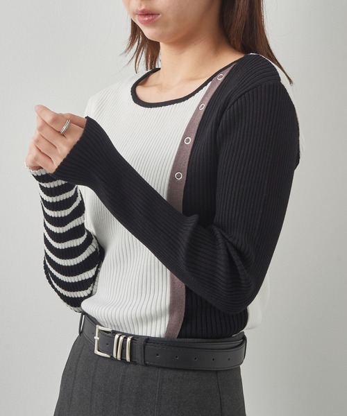 MAISON BREEZE reveur(メゾンブリーズレヴール)の「【MAISON BREEZE reveur】配色リブニットプルオーバー 手洗い可能 trc(ニット/セーター・レディース・ブラウン/ブラック/オフホワイト・FREE)」の19枚目の写真