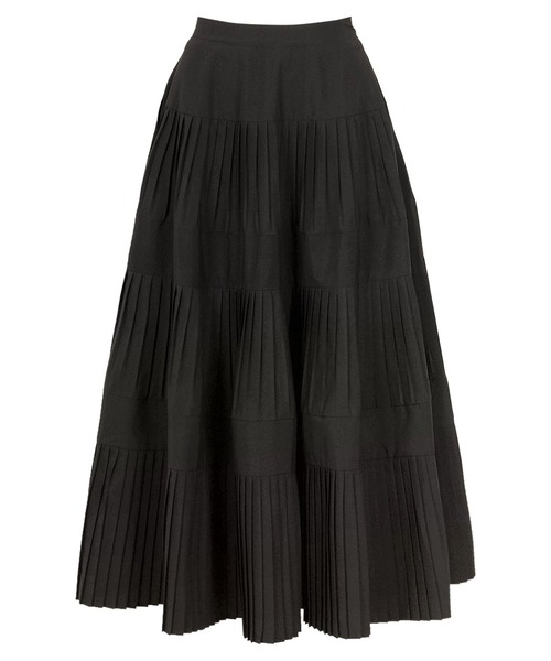 Petitle（プチレ）の「[ 低身長向けサイズ ] タフタプリーツスカート（スカート・レディース・ブラック/オフホワイト・PM）」の15枚目の写真