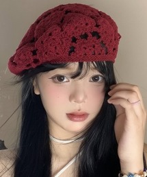 SHEPP（シープ）の「【26年春夏新作】カギ編みクロシェベレー帽（ハンチング/ベレー帽）」