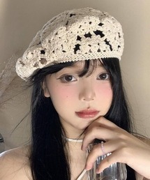 SHEPP（シープ）の「【26年春夏新作】カギ編みクロシェベレー帽（ハンチング/ベレー帽）」