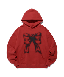 SKULL RIBBON HOODIE_RED(NG2EFUM403A)