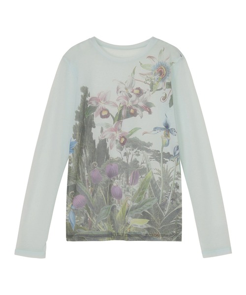 ZUCCa（ズッカ）の「SHEER WILD FLOWER / カットソー / P（Tシャツ/カットソー・レディース・ブラック/ライトグレー/ライトブルー・M size）」の9枚目の写真