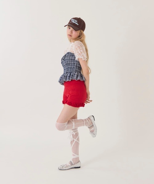 kaorinomori(カオリノモリ)の「kaorinomori プレアキャップ / カオリノモリ(キャップ・レディース・ピンク/ホワイト/チョコ/ライトブルー・FREE)」の14枚目の写真