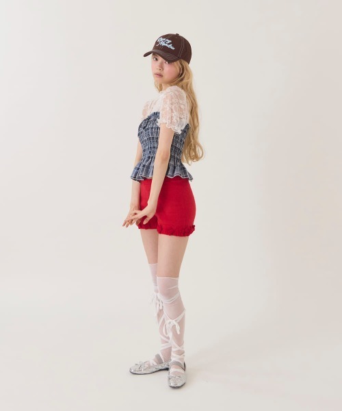 kaorinomori(カオリノモリ)の「kaorinomori プレアキャップ / カオリノモリ(キャップ・レディース・ピンク/ホワイト/チョコ/ライトブルー・FREE)」の15枚目の写真