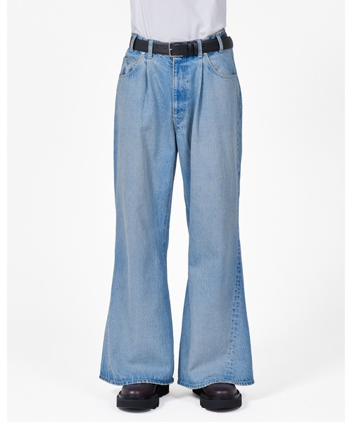 FORSOMEONE(フォーサムワン)の「FORSOMEONE LOOSE FLARE PT DENIM(デニムパンツ・メンズ・インディゴブルー/ブラック・48/50/46)」の3枚目の写真
