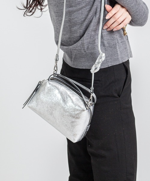 GIANNI CHIARINI(ジャンニ キアリーニ)の「【GIANNI CHIARINI/ジャンニキアリーニ】2WAY レザーハンドバッグ ショルダーバッグ アリファ S BS 8145 VNCMET(ショルダーバッグ・レディース・シルバー/ピンクゴールド・FREE)」の9枚目の写真