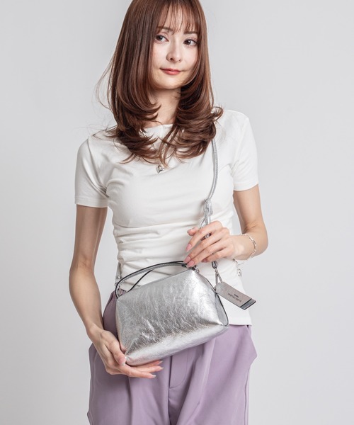GIANNI CHIARINI(ジャンニ キアリーニ)の「【GIANNI CHIARINI/ジャンニキアリーニ】2WAY レザーハンドバッグ ショルダーバッグ アリファ S BS 8145 VNCMET(ショルダーバッグ・レディース・シルバー/ピンクゴールド・FREE)」の21枚目の写真