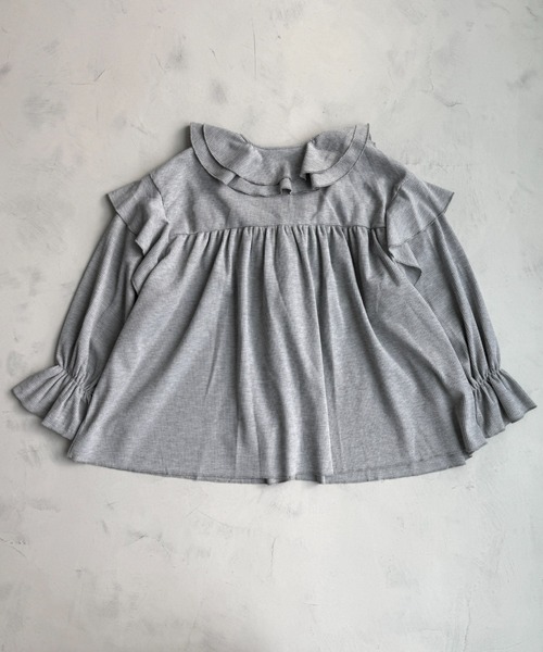 wee9s（ウィークス）の「WAFFRILL TOPS / ワッフリル,ワッフルフリルトップス（シャツ/ブラウス・レディース・ブラック/アイボリー/グレー/グレー系その他/ピンク・FREE）」の9枚目の写真