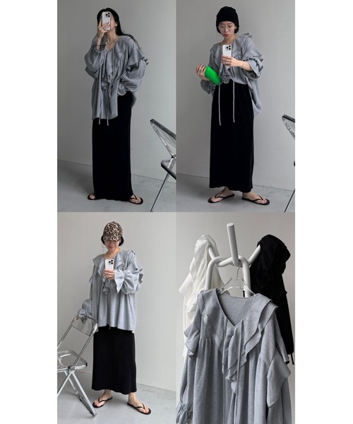 WAFFRILL TOPS / ワッフリル,ワッフルフリルトップス（シャツ/ブラウス