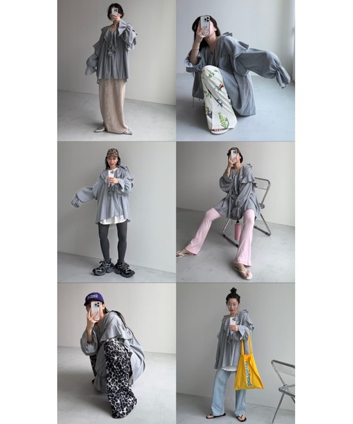 WAFFRILL TOPS / ワッフリル,ワッフルフリルトップス（シャツ/ブラウス