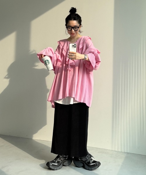 WAFFRILL TOPS / ワッフリル,ワッフルフリルトップス（シャツ/ブラウス
