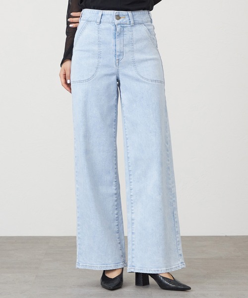 SOMETHING（サムシング）の「SOMETHING LISAレースアップワイドデニムパンツ（デニムパンツ・レディース・ブルー系その他・SMALL/MEDIUM/LARGE/X-SMALL）」の2枚目の写真
