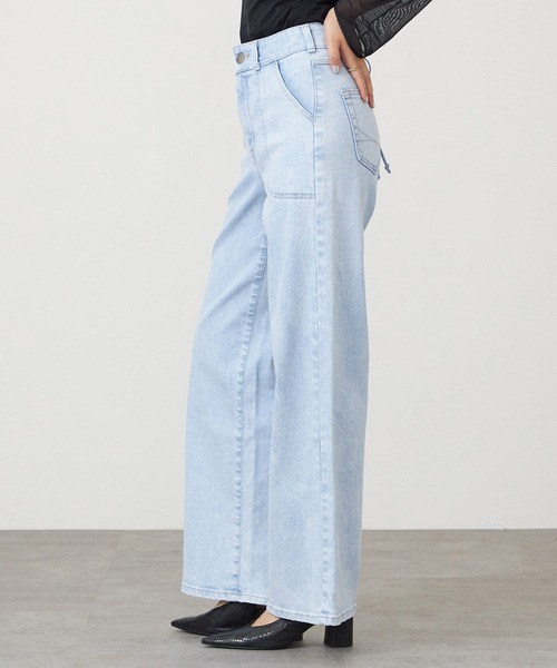 SOMETHING（サムシング）の「SOMETHING LISAレースアップワイドデニムパンツ（デニムパンツ・レディース・ブルー系その他・SMALL/MEDIUM/LARGE/X-SMALL）」の3枚目の写真