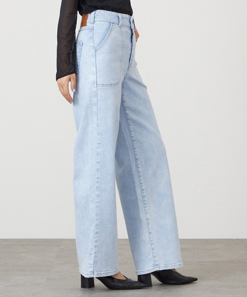 SOMETHING（サムシング）の「SOMETHING LISAレースアップワイドデニムパンツ（デニムパンツ・レディース・ブルー系その他・SMALL/MEDIUM/LARGE/X-SMALL）」の4枚目の写真