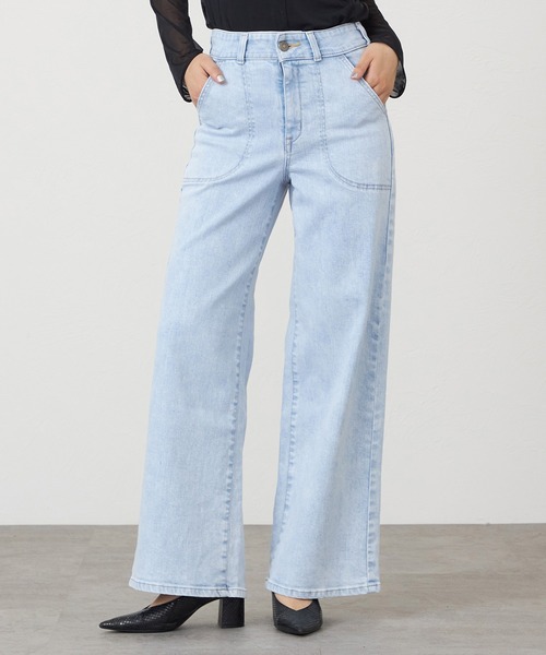 SOMETHING（サムシング）の「SOMETHING LISAレースアップワイドデニムパンツ（デニムパンツ・レディース・ブルー系その他・SMALL/MEDIUM/LARGE/X-SMALL）」の5枚目の写真