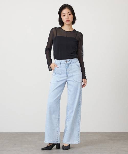 SOMETHING（サムシング）の「SOMETHING LISAレースアップワイドデニムパンツ（デニムパンツ・レディース・ブルー系その他・SMALL/MEDIUM/LARGE/X-SMALL）」の9枚目の写真