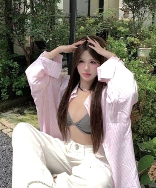LADY LIKE(レディライク)の「ピンストライプゆったりシャツ(シャツ/ブラウス・レディース・ピンク・M)」の16枚目の写真