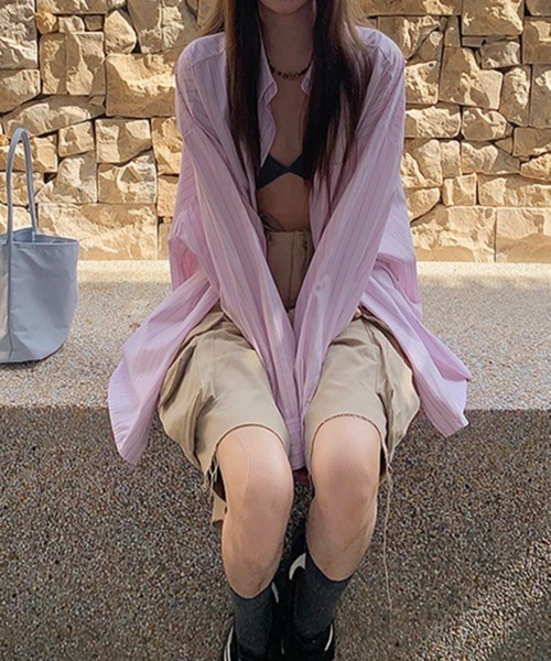 LADY LIKE(レディライク)の「ピンストライプゆったりシャツ(シャツ/ブラウス・レディース・ピンク・M)」の13枚目の写真