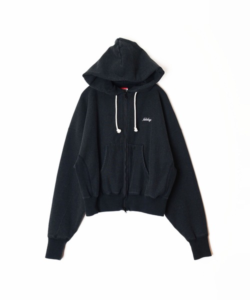 HOLIDAY（ホリデイ）の「ULTRA HEAVY SWEAT ZIP-UP HOODIE (Holiday) ウルトラヘビースウェットジップアップフーディー (ホリデイ)（パーカー・レディース・ダークネイビー/ブラック・ONE SIZE）」の2枚目の写真