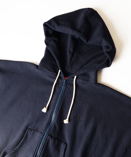 HOLIDAY（ホリデイ）の「ULTRA HEAVY SWEAT ZIP-UP HOODIE (Holiday) ウルトラヘビースウェットジップアップフーディー (ホリデイ)（パーカー・レディース・ダークネイビー/ブラック・ONE SIZE）」の4枚目の写真