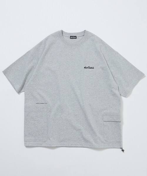 FREAK'S STORE(フリークスストア)の「限定展開 WILD THINGS×FREAK'S STORE ワイルドシングス 別注 ビッグシルエット サイドポケット クルーネック Tシャツ(Tシャツ/カットソー・メンズ・ホワイト/ブラック/アッシュグレー/グレイッシュベージュ/杢グレー・LARGE/MEDIUM/SMALL)」の20枚目の写真