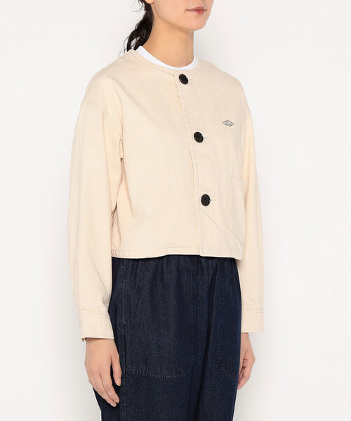 DANTON　ノーカラー　ジャケット　38 ダントン (DANTON) WOMEN'S COTTON WEATHER COLLARLESS JACKET ノー
