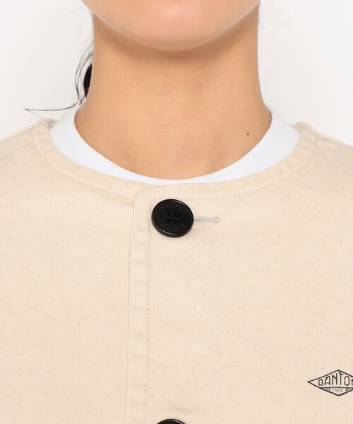 Women's Cotton Drill Collarless Short Jacket(ノーカラージャケット Women's Cotton Drill Collarless Short Jacket(ノーカラージャケット