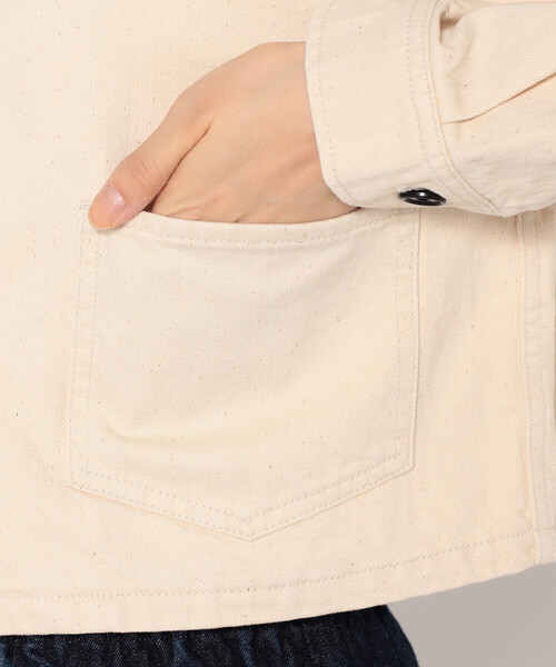 Women's Cotton Drill Collarless Short Jacket(ノーカラージャケット Women's Cotton Drill Collarless Short Jacket(ノーカラージャケット