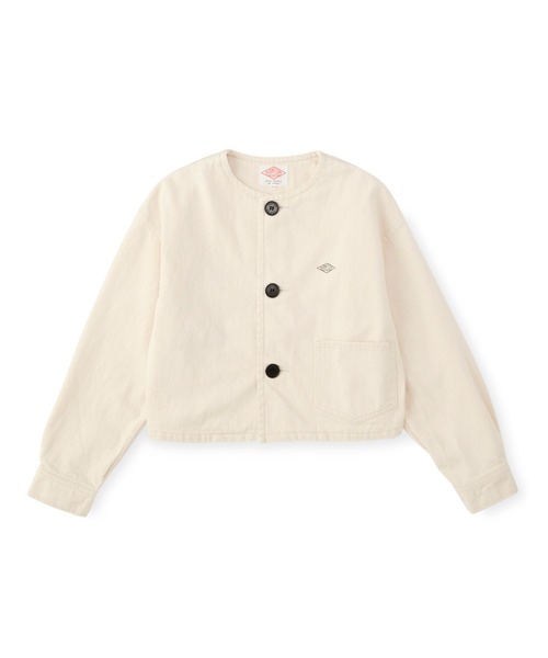 専用出品 DANTON ノーカラージャケット 36 ホワイト Women's Cotton Drill Collarless Short Jacket（ノーカラージャケット