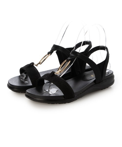Pitti(ピッティ)の「【WEB限定】ダブルリングフラットサンダル(サンダル・レディース・ブラウン/アイボリー/ブラック・L/M/S)」の3枚目の写真