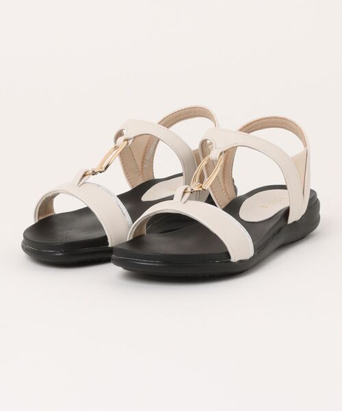 Pitti(ピッティ)の「【WEB限定】ダブルリングフラットサンダル(サンダル・レディース・ブラウン/アイボリー/ブラック・L/M/S)」の19枚目の写真