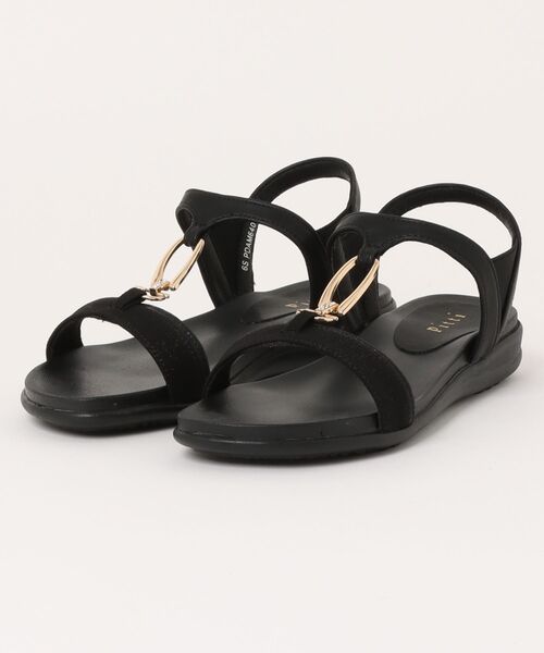 Pitti(ピッティ)の「【WEB限定】ダブルリングフラットサンダル(サンダル・レディース・ブラウン/アイボリー/ブラック・L/M/S)」の7枚目の写真