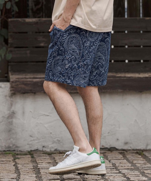 CAMBIO(カンビオ)の「mp14678-Paisley Denim Short Pants ショートパンツ(CAM26SS-013)(その他パンツ・メンズ・ブラウン系その他/ブラック系その他/ネイビー系・L/M/S)」の3枚目の写真