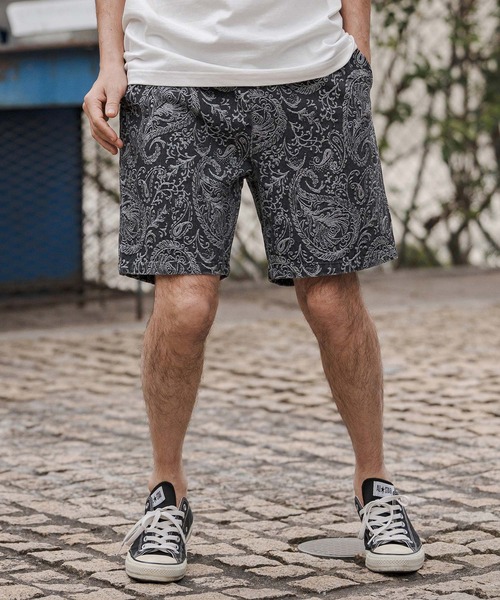 CAMBIO(カンビオ)の「mp14678-Paisley Denim Short Pants ショートパンツ(CAM26SS-013)(その他パンツ・メンズ・ブラウン系その他/ブラック系その他/ネイビー系・L/M/S)」の2枚目の写真